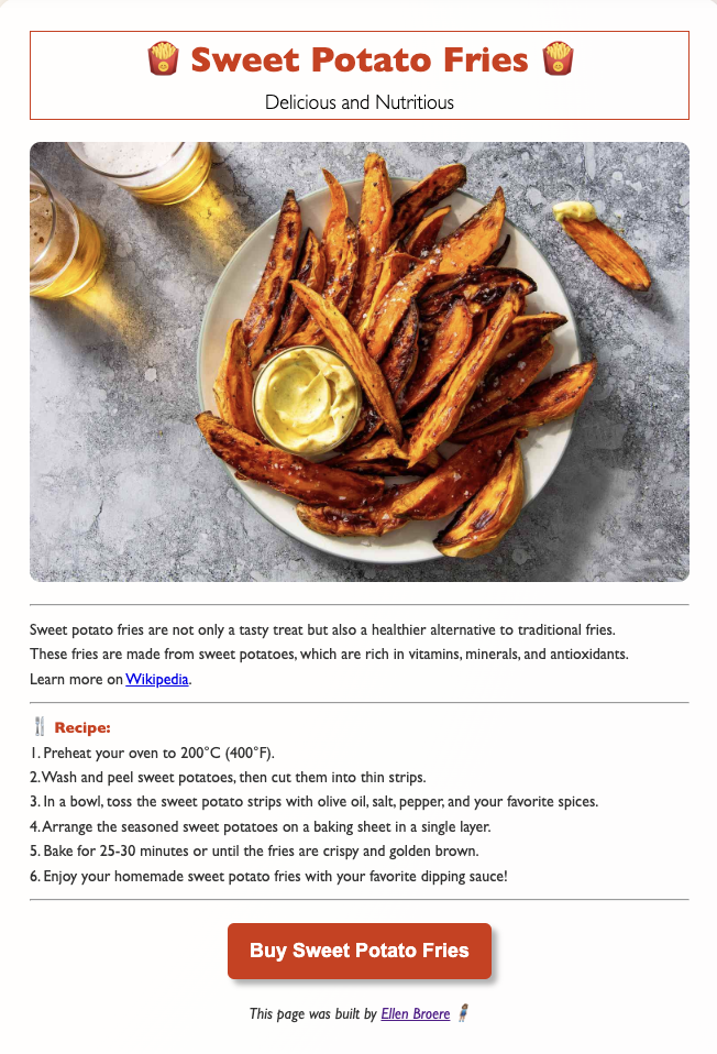 Sweet Potato Fries Project